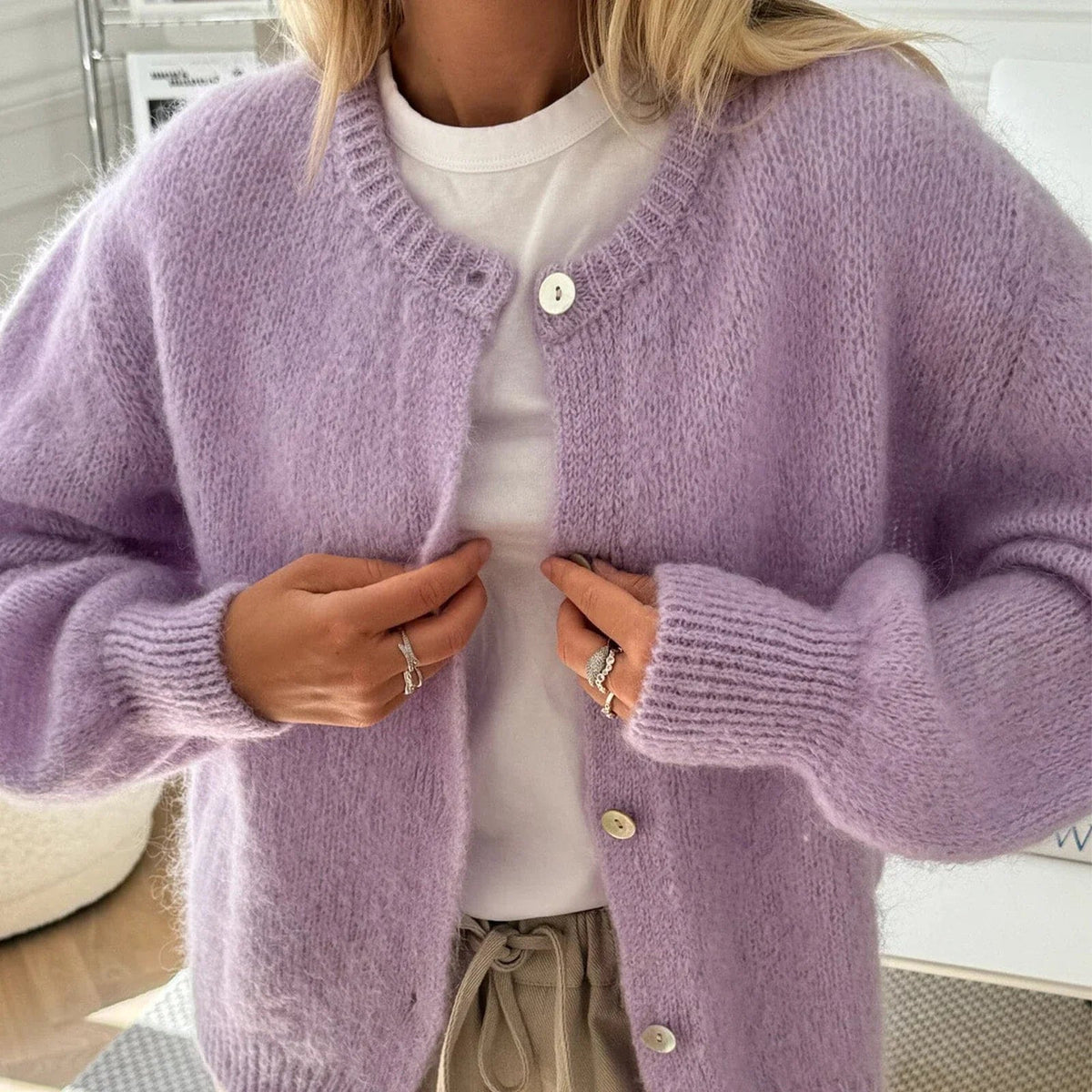 Basic Cardigans Front Button Up Long Sleeve Knitwear Y2k Color Soft Knitted Sweater Tops Outerwear