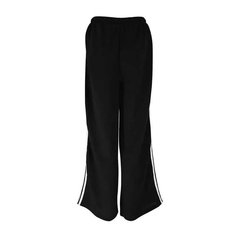 New Striped Pants Summer Basic Straight Slim Trousers Female Simple Versatile Pants