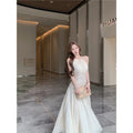 Lace Patchwork Hanging Neck Dress Summer Waist Cinched Sleeveless Spicy Girl Temperament Aline Long Dresses