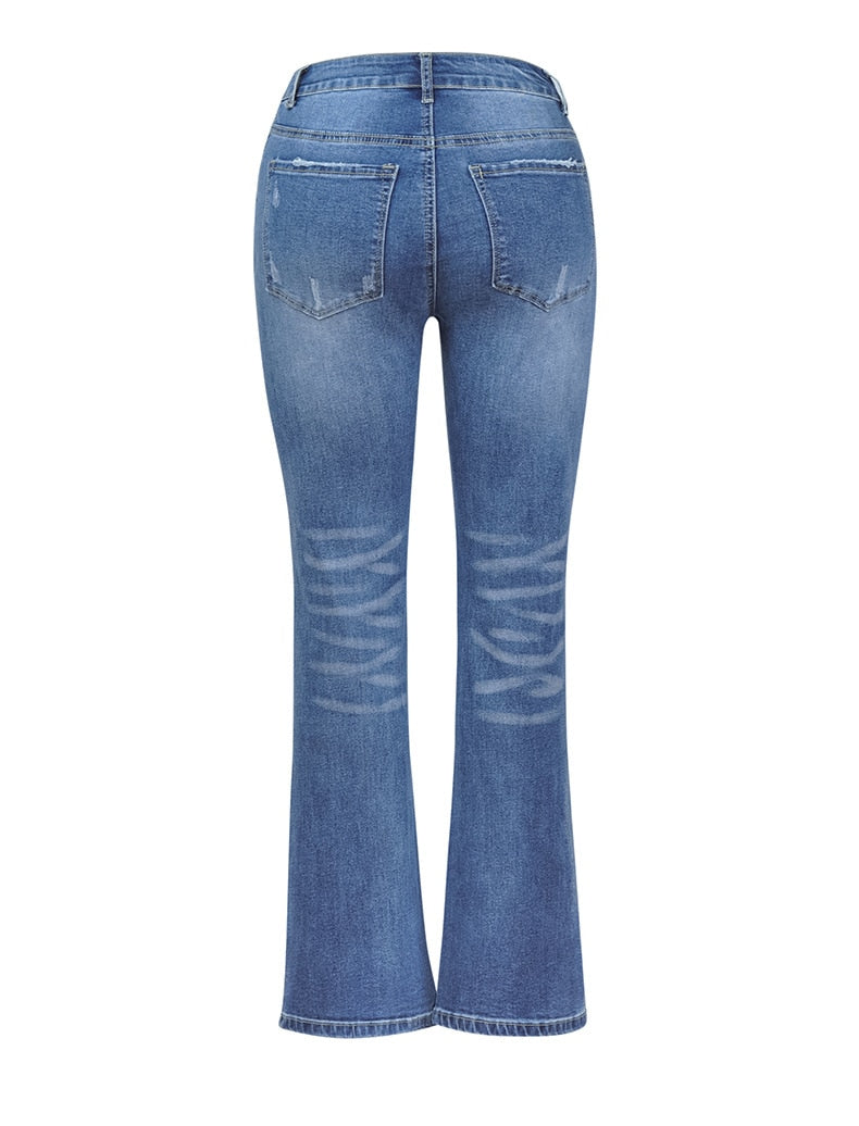 High Stretch Slim Denim Trousers Street Boot Cut Pants S-2xl Drop Shipping