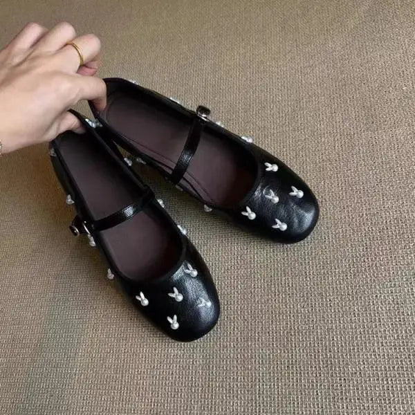Leather Shoes Soft Allmatch Shallow Mouth Modis Female Sneakers Flats Round Toe Genuine Leather Dress Mary