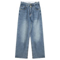 Distressed Patchwork Loose Jeans Summer New Low Waist Letter Printed Denim Wide Leg Pants