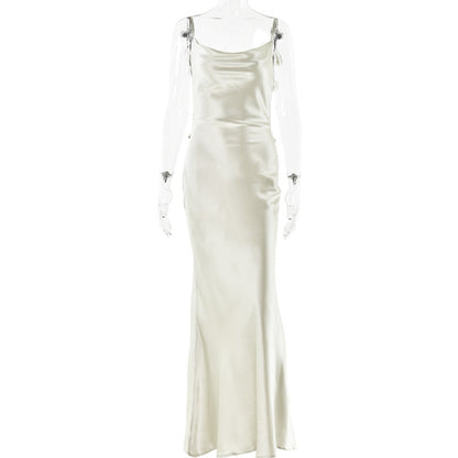 Backless 3drose Tassel Maxi Long Dresses for Sleeveless High Waist Bodycon Dress Lady Party Robe