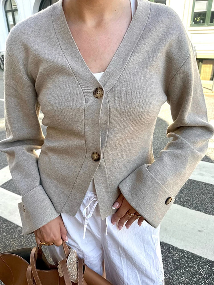 's Cardigan Loose V-neck Knitted Single Breasted Full Sleeve Sweater Female Autumn Winter New Lady Knitwears