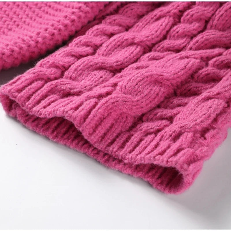 Loose Twist Knitted Sweater Pullover Oversize O-neck Long Batwing Sleeve Female Pullovers Autumn Winter Lady Sweaters