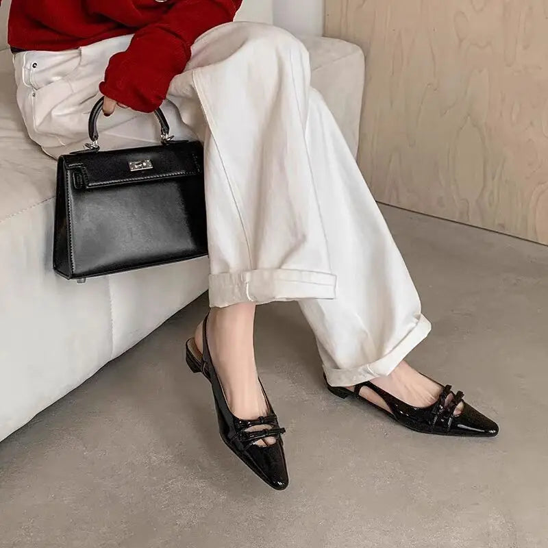 Designer Summer Cover Toe Sandals Butterflyknot Dress Shoes Low Heel Stripper Party Sandalias