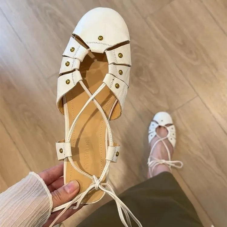 Flat Sandals Shoes Woman Slippers Slingback Trend Summer Designer Dress Shallow Soft Leather Comfort Sandalias