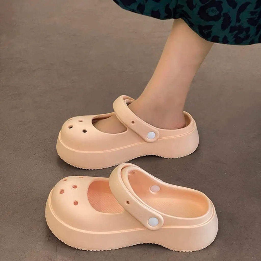 Platform Kawaii Slides Shoes White Summer Slippers and Sandals on Beach Thick Normal Top Designs Vip 39