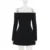 One-shoulder A-line Dress for Autumn New Slim Mini Dress Flare Long Sleeve Splice Female Party Dresses