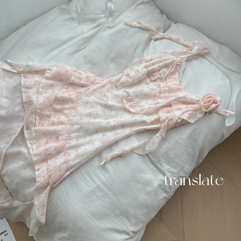 Summer Mini Dress Chiffon Fairy Frock Onepiece Coquette Shoujo Girl Evening Party 2000s Aesthetic Korean Sundress