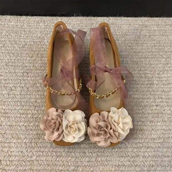 Shoes Woman Flats Modis Dress Summer on Heels New Spring Mary Janes Flower Summer Shoes Heels