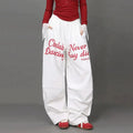 Letter Print Sweatpants American Loose Trousers Y2k Hip Hop Drawstring Wide Leg Pants