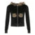 Black Velvet Faux Collar Hooded Sweats ��s Long Sleeve Causal Simple Hoodies Autumn High Clothes