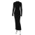 Half Turtleneck Long Sleeves Maxi Dress Office Lady Clothing Back Slit Gown Dress Female Autumn