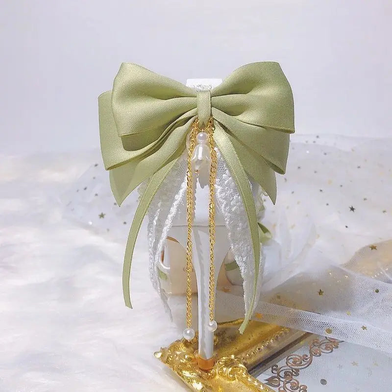 Lolita High Heels for Pearl Lace Green Designer Shoes High End Knot Bridal Shoes Trending
