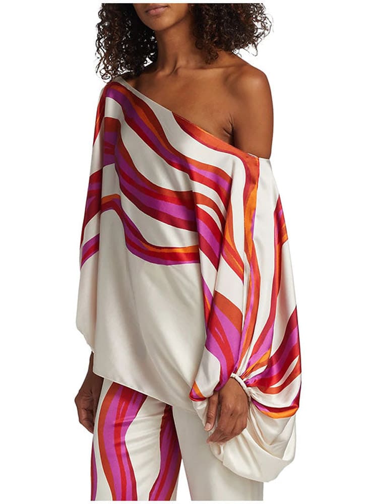 Abstract Waves Two-piece Set - Fuschia