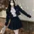 Autumn New French Tweed Two-piece Skirt Set Short Jacket Coat + Pleated Mini Skirt Suits Korean Outfits