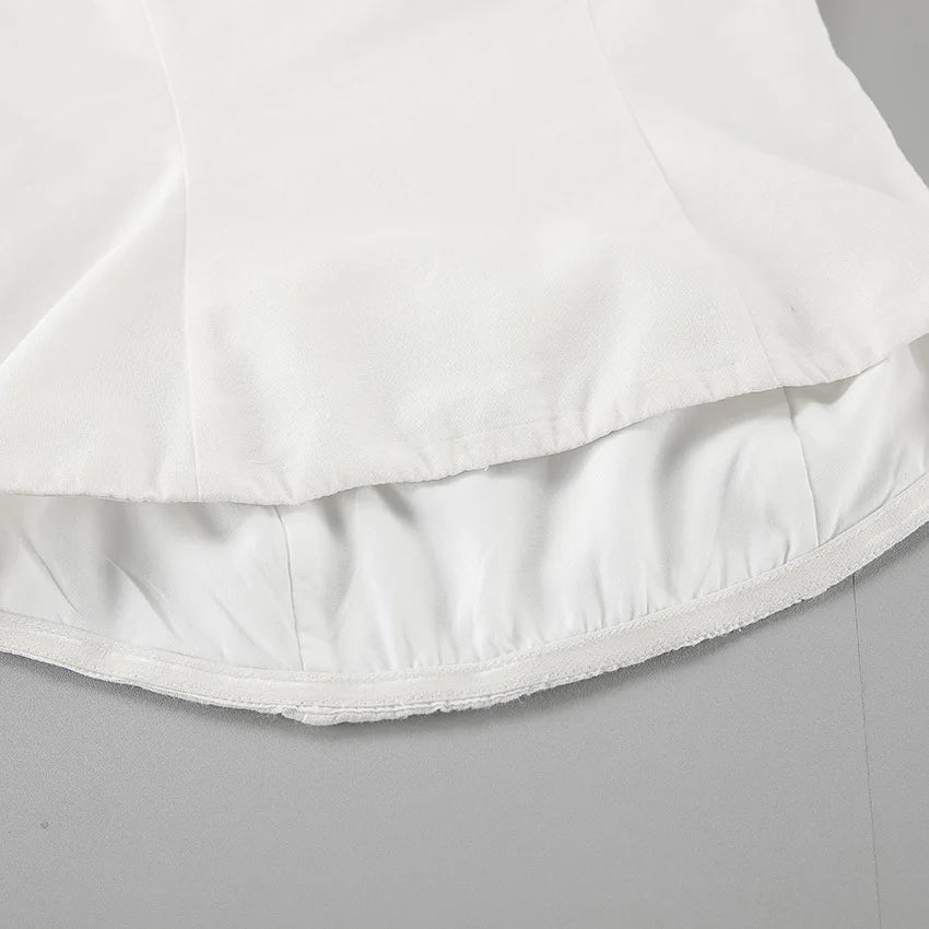 White Simple Wide Leg Pants Sets Summer New Off Shoulder Sleeveless Tube Tops Pants 2 Piece Set