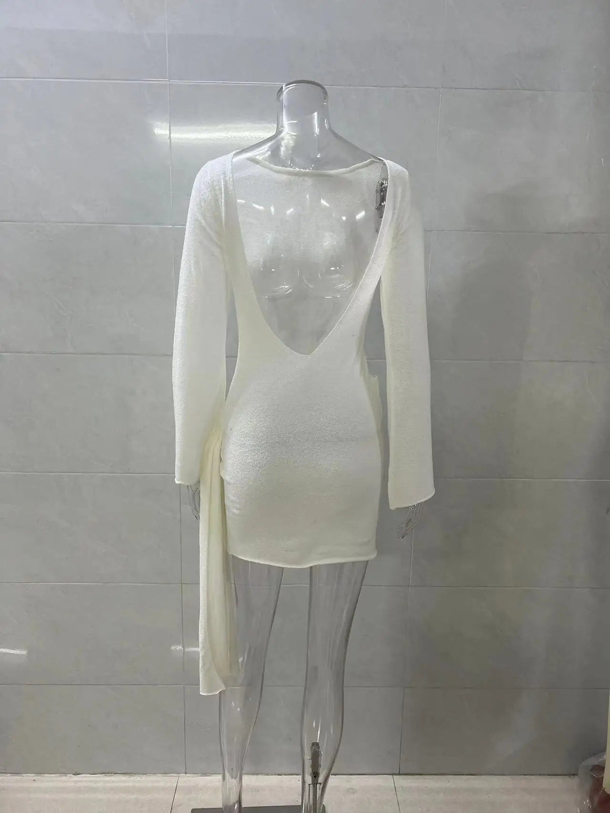 Backless Short Dress for Slim Long Sleeved Mini Dresses New Summer Vacation Beach Wear Vestidos