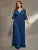 V-neck Bust Pleated Mid-long Sleeve A-frame Sequin Long Dress Evening Gown Prom Dress Party Dress