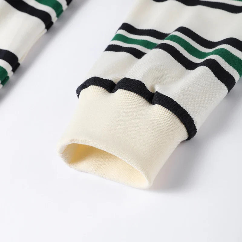 Stripe T-shirt Short Sleeve Female All Match Polo Shirts Summer New Loose Tops High Street