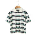 Stripe T-shirt Short Sleeve Female All Match Polo Shirts Summer New Loose Tops High Street