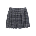 Korean Contrast Color Plaid Sweet Bud Skirt Summer New High Waist Loose Pleated Mini Skirt