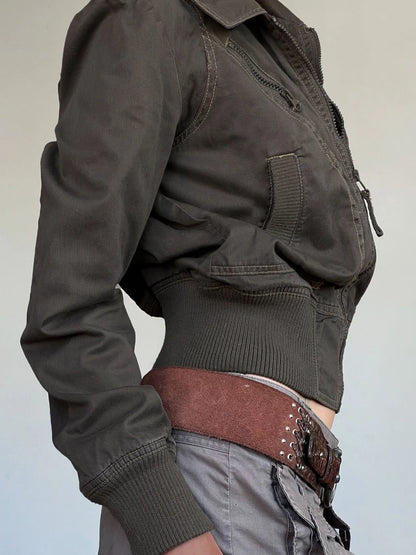 Punk Zipper Long Sleeve Jackets Slim S New Clothes Binding Waist Coat