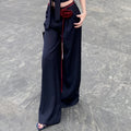 Summer New High Street Lace Up 3d Flower Loose Wide Leg Pants + Patchwork Camisole Twopiece Suit