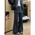 Fake Two Pieces Splicing Color Wide Leg Pants Spring New Korean High Waist Loose All Match Pants