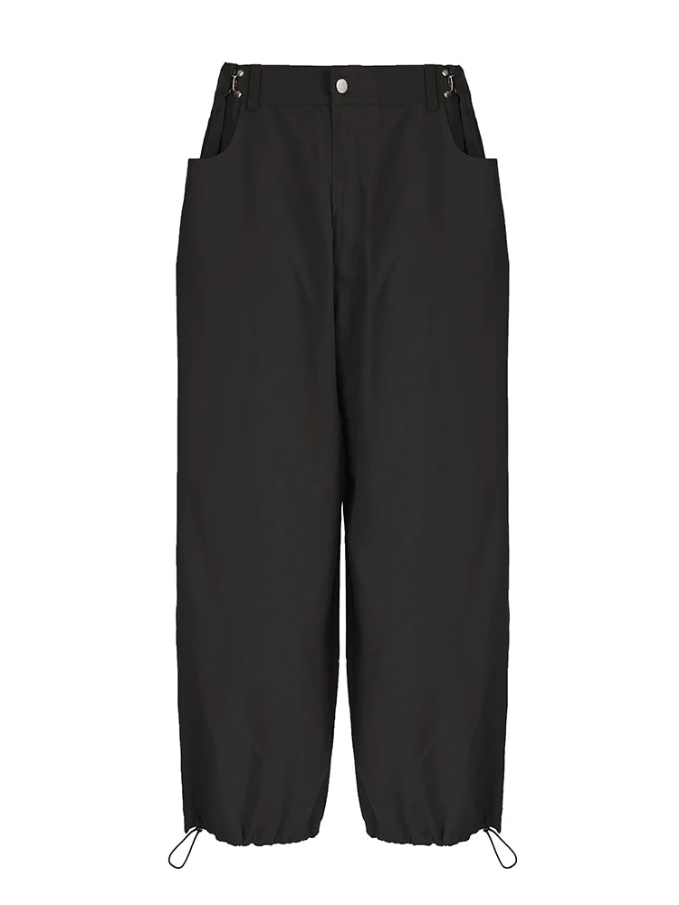 Street Style Loose Adjustable Waist Baggy Cargo Pants