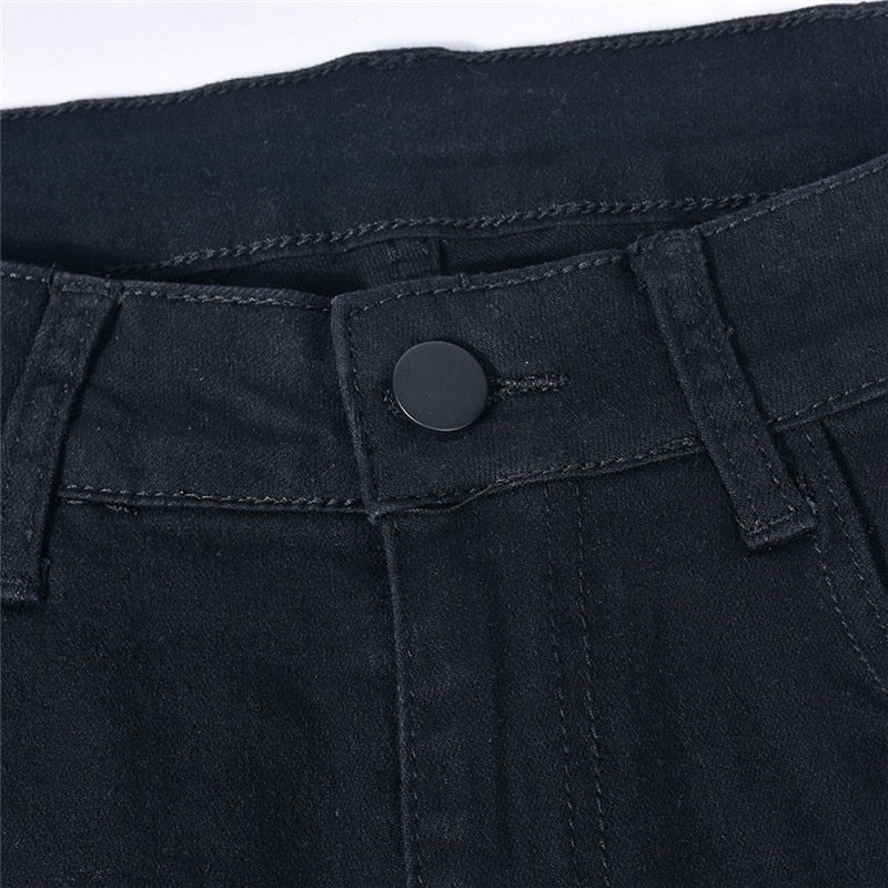 Low Waist Straight Denim Trousers Cyber Y2k Goth Pants Mom Jeans