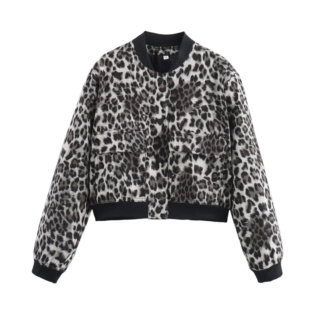 Basic Stand Collar Jacket Long Sleeve Cardigan Button Up Cropped Coat Baseball Outerwear Autumn Winter Clothes