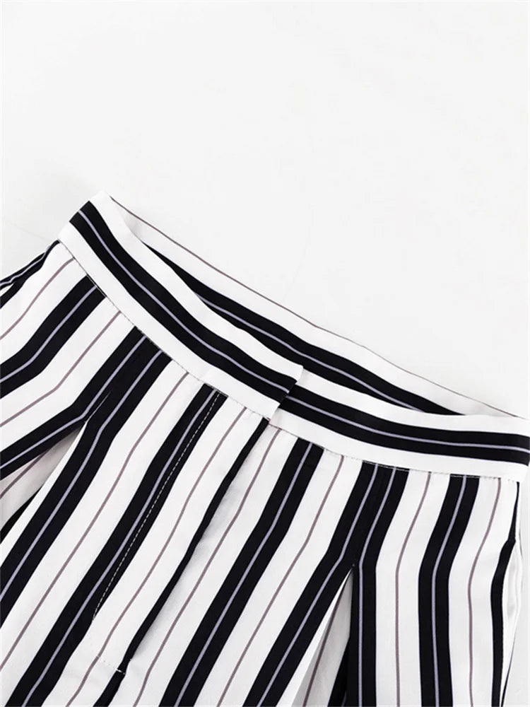 High Waist Zebra Printed Pants Loose Patchwork Wide Leg Trousers Contrast Pocket Flared Trousers