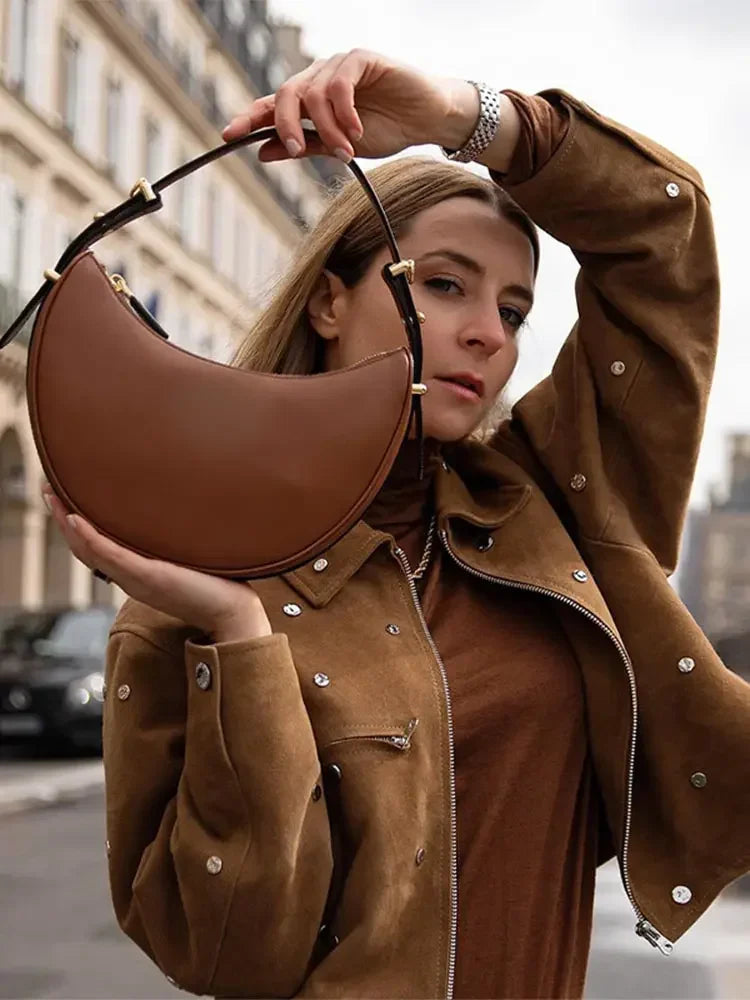 Metal Buckle Short Jacket Lapel Long Sleeves Zipper Cropped Coat Autumn New Female High Street Outwear