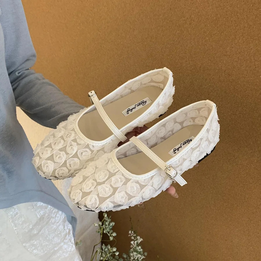 Flats Round Toe Shallow Slip on Ballet Fur Shoes Soft Leather Eelgant Dress Shoes Mujer