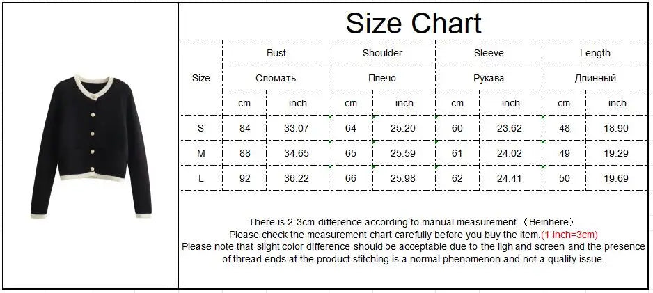Patchwork Slim Sweater Cardigan for Woman Oneck Long Sleeve Single Breasted Sweaters Coat Allmatch Jumper