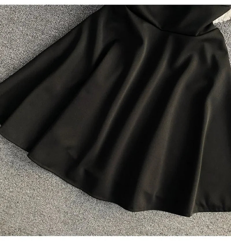 Kylethomasw Backless Club Dresses Hepburn Black Mini Dress High Waist a Line Slim Woman Dress Robe Femme