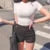 Xs-4xl Black Shorts High Waist White a Line Wide Leg Suit Short Club Slim Hot Short Pants New