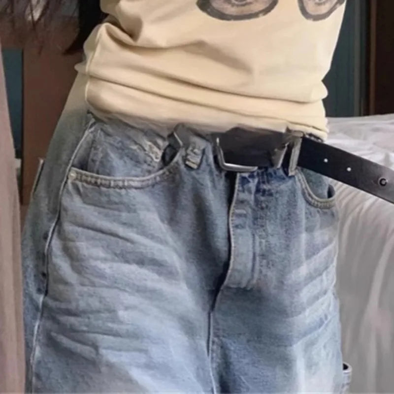 Y2k Clothes Denim Cargo Pants Spring Summer Ankle Length Trousers Pantalones De Mujer