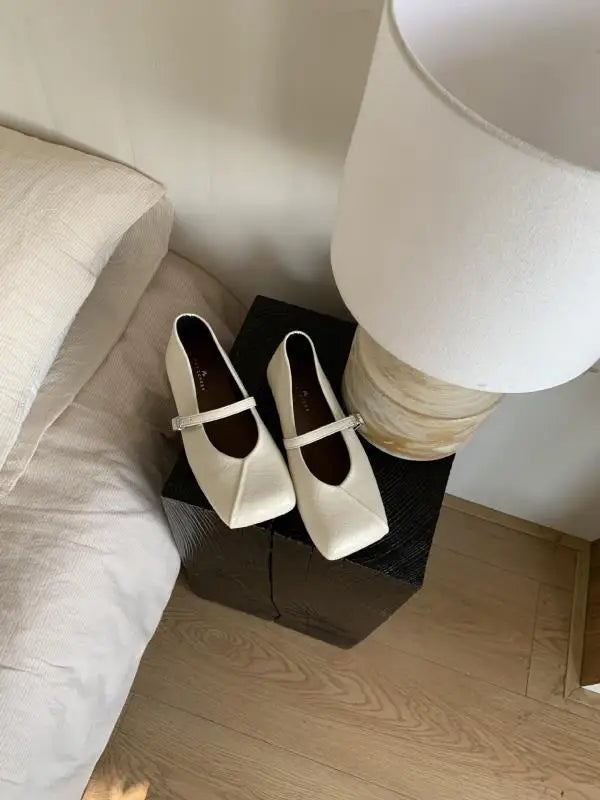 Summer Shoes Low Heels Square Toe Shallow Mouth Female Footwear Oxfords Modis Dress Leather New Rubber