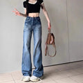 Denim Pants Straight Korean Easy Match Pantalones Mujer High Waist Trousers