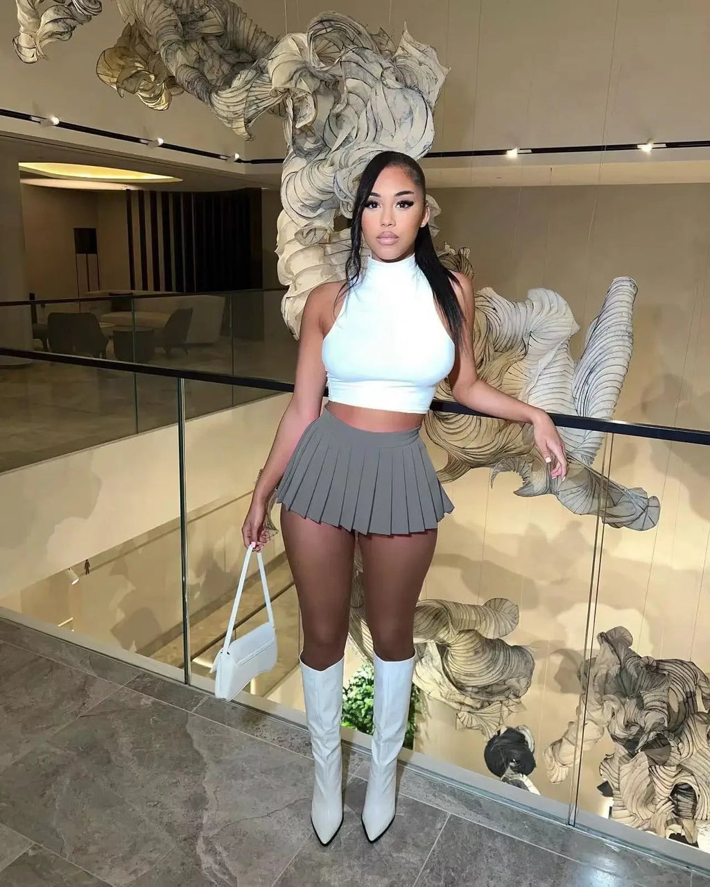 Mini Pleated Skirts for Korean High Wiast Tennis Skirt Summer Girl Y2k Accessories Aline Stretchy Skirt