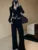 Autumn Two-piece Pants Set Long Sleeves V-neck Single Breasted Top Wide Leg Pants Korean Outfits New