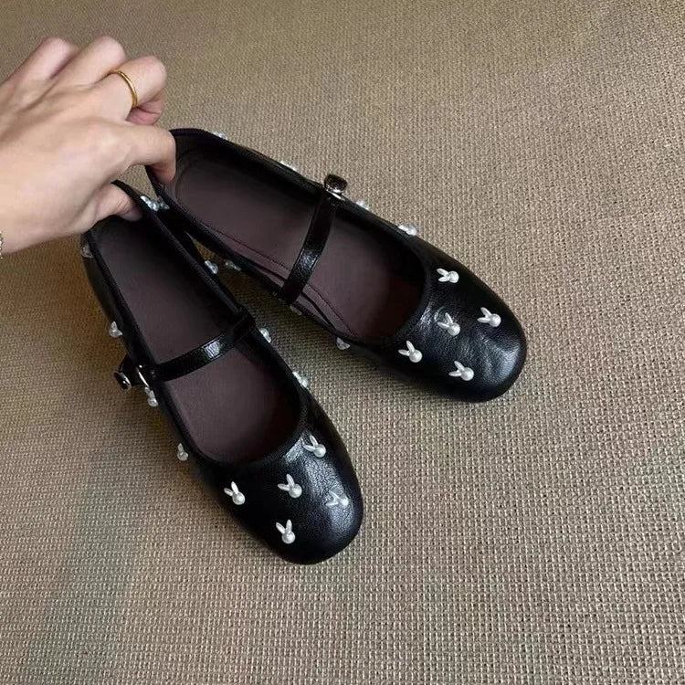 Leather Shoes Soft Allmatch Shallow Mouth Modis Female Sneakers Flats Round Toe Genuine Leather Dress Mary