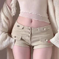 Summer New Denim Shorts Spicy Girl Hot Pants Low Waist Jeans Slimming Elastic Straight Wide Leg Pants