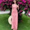 Print Long Dresses Vneck Sleeveless Bodycon Evening Party Dress New Slim Waist Vestidos Mujer New Robe