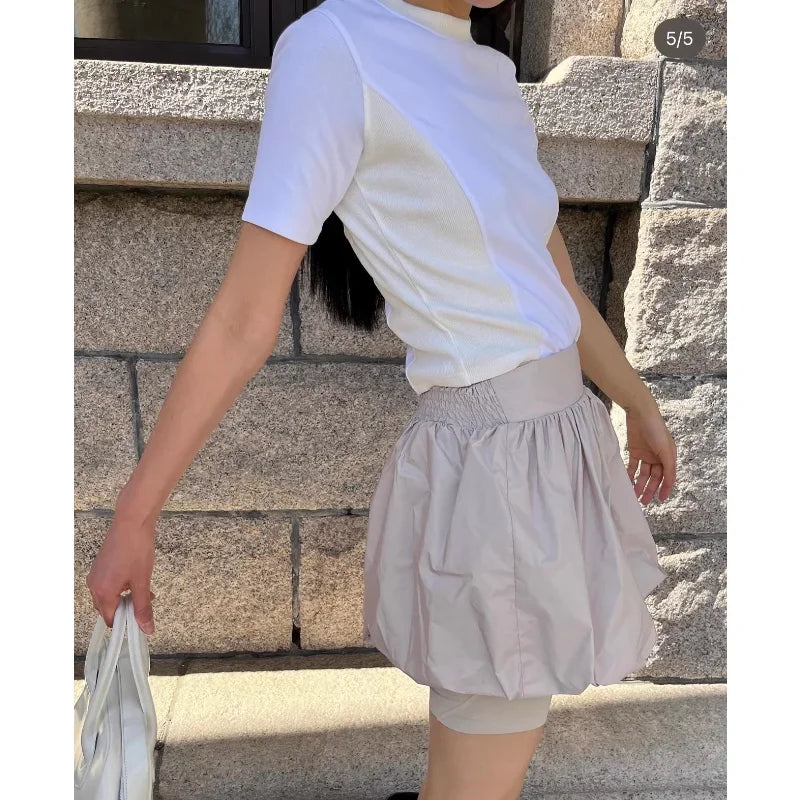 Summer Korean Retro High Street Low Waist Mini Skirt Sport Skirt