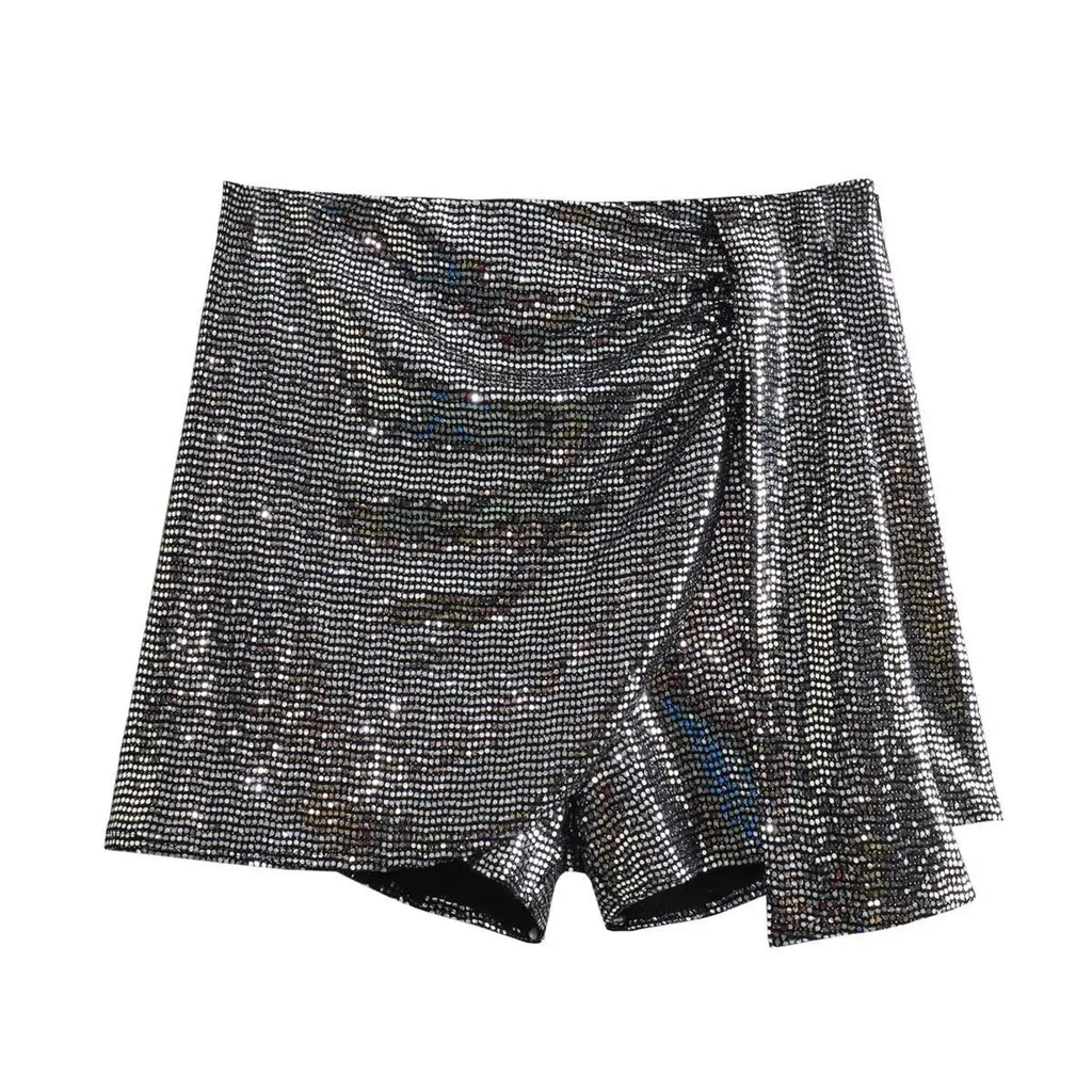 Sequin Y2k Skirt Club Glitter High Street Slim Zipper Loose Patchwork Short Skirt Sparkle Skirt