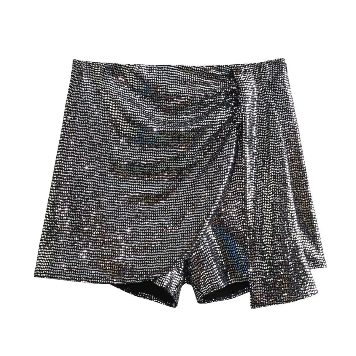 Sequin Y2k Skirt Club Glitter High Street Slim Zipper Loose Patchwork Short Skirt Sparkle Skirt
